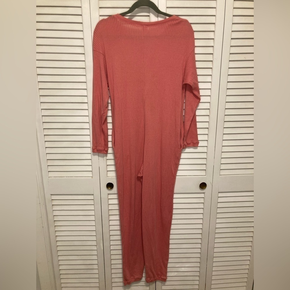 Vintage Victorias Secret Pink Button Down Thermal Onesie Size Small - Picture 6 of 11